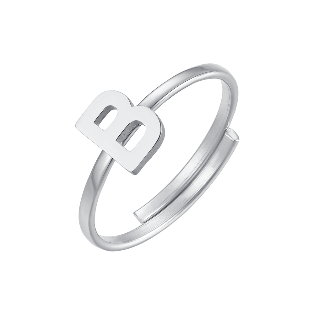 ANILLO DE ACERO PARA MUJER CON LETRA