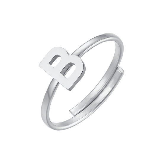 ANILLO DE ACERO PARA MUJER CON LETRA