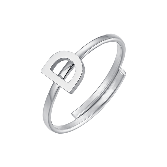 ANILLO DE ACERO PARA MUJER CON LETRA