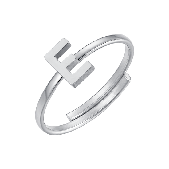 ANILLO DE ACERO PARA MUJER CON LETRA