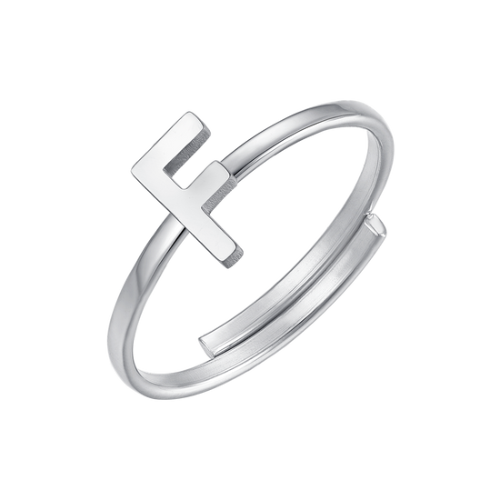 ANILLO DE ACERO PARA MUJER CON LETRA