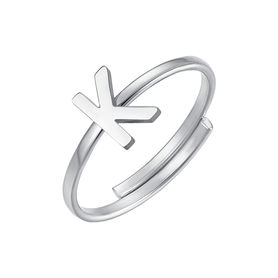 ANILLO DE ACERO PARA MUJER CON LETRA