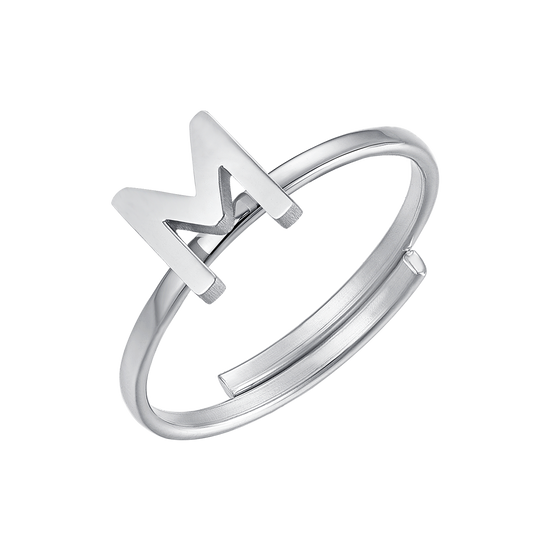 ANILLO DE ACERO PARA MUJER CON LETRA