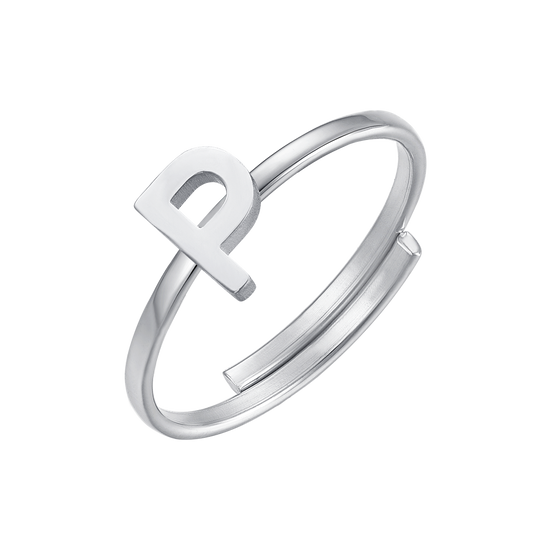 ANILLO DE ACERO PARA MUJER CON LETRA