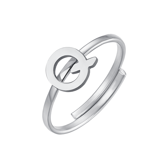 ANILLO DE ACERO PARA MUJER CON LETRA