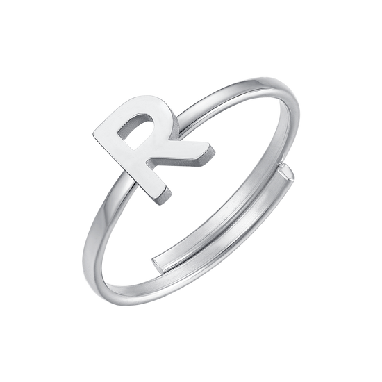 ANILLO DE ACERO PARA MUJER CON LETRA