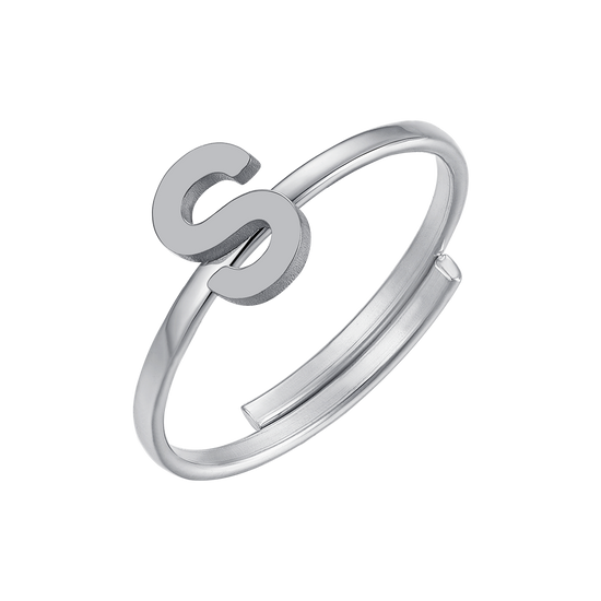 ANILLO DE ACERO PARA MUJER CON LETRA