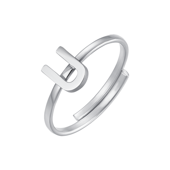 ANILLO DE ACERO PARA MUJER CON LETRA