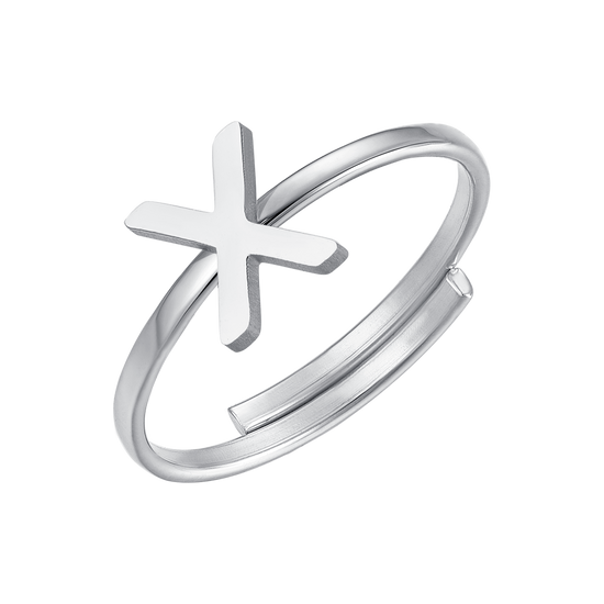 ANILLO DE ACERO PARA MUJER CON LETRA