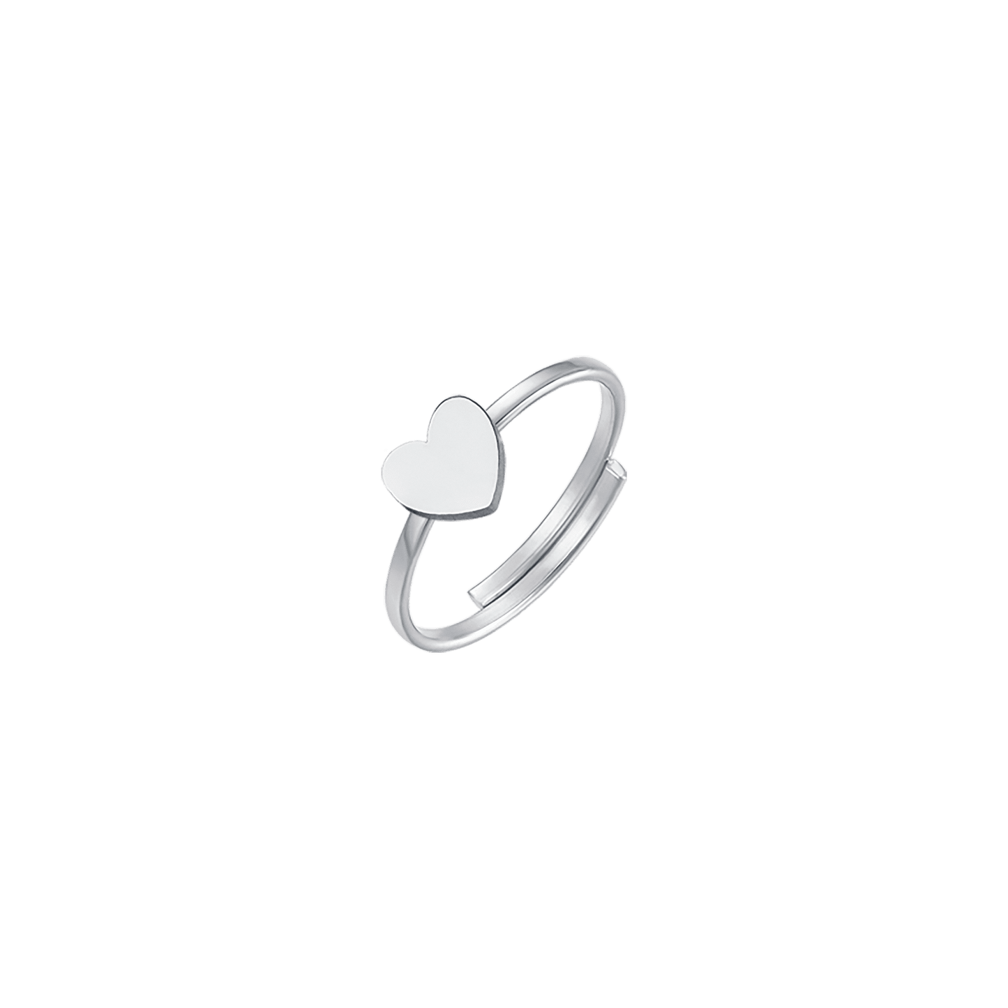 ANILLO DE ACERO PARA MUJER CON CORAZÓN MACIZO