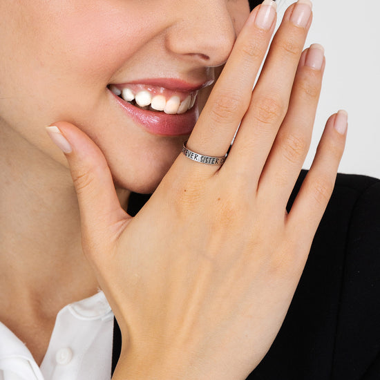 ANILLO DE MUJER EN ACERO PARA SIEMPRE HERMANA Luca Barra