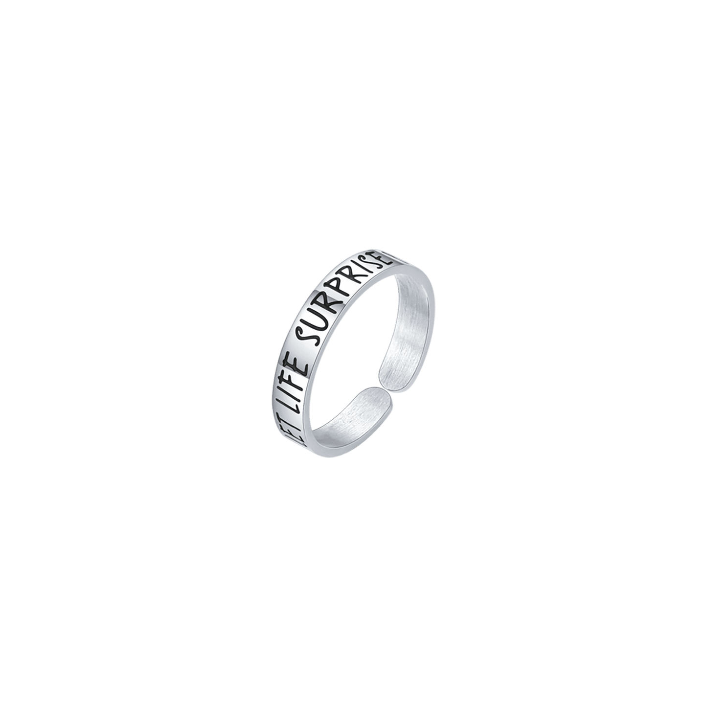 ANILLO DE ACERO PARA DAMAS DEJA QUE LA VIDA TE SORPRENDA