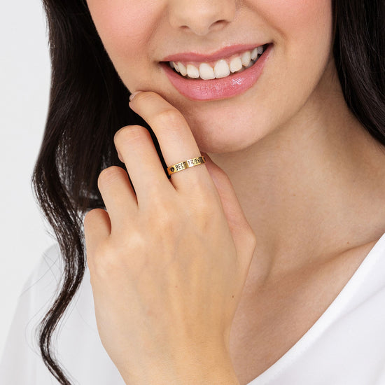 ANILLO DE ACERO DORADO BEST FRIENDS