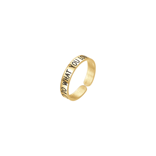 ANILLO DE ACERO DORADO PARA MUJER DO WHAT YOU LOVE