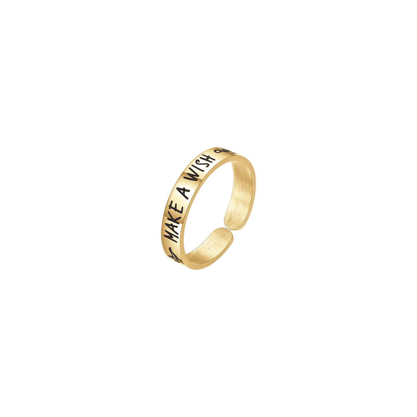 ANILLO DE MUJER DE ACERO DORADO PARA PEDIR UN DESEO Luca Barra