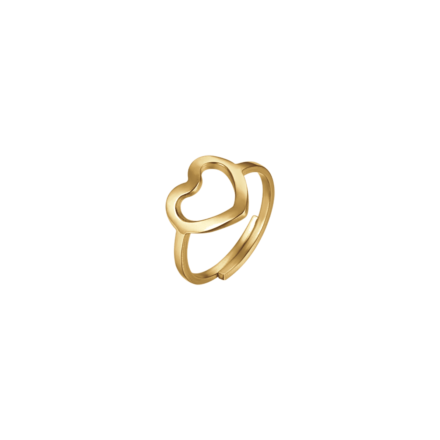 ANILLO DE ACERO IP DE MUJER CON CORAZÓN