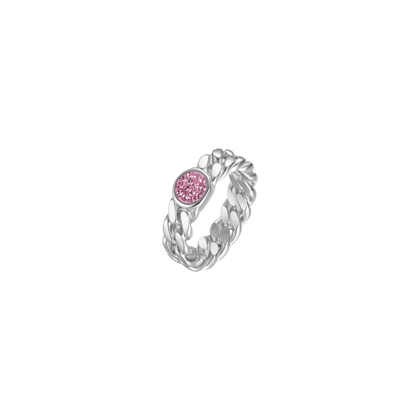 ANILLO DE MUJER EN ACERO CON CRISTAL ROSA Luca Barra