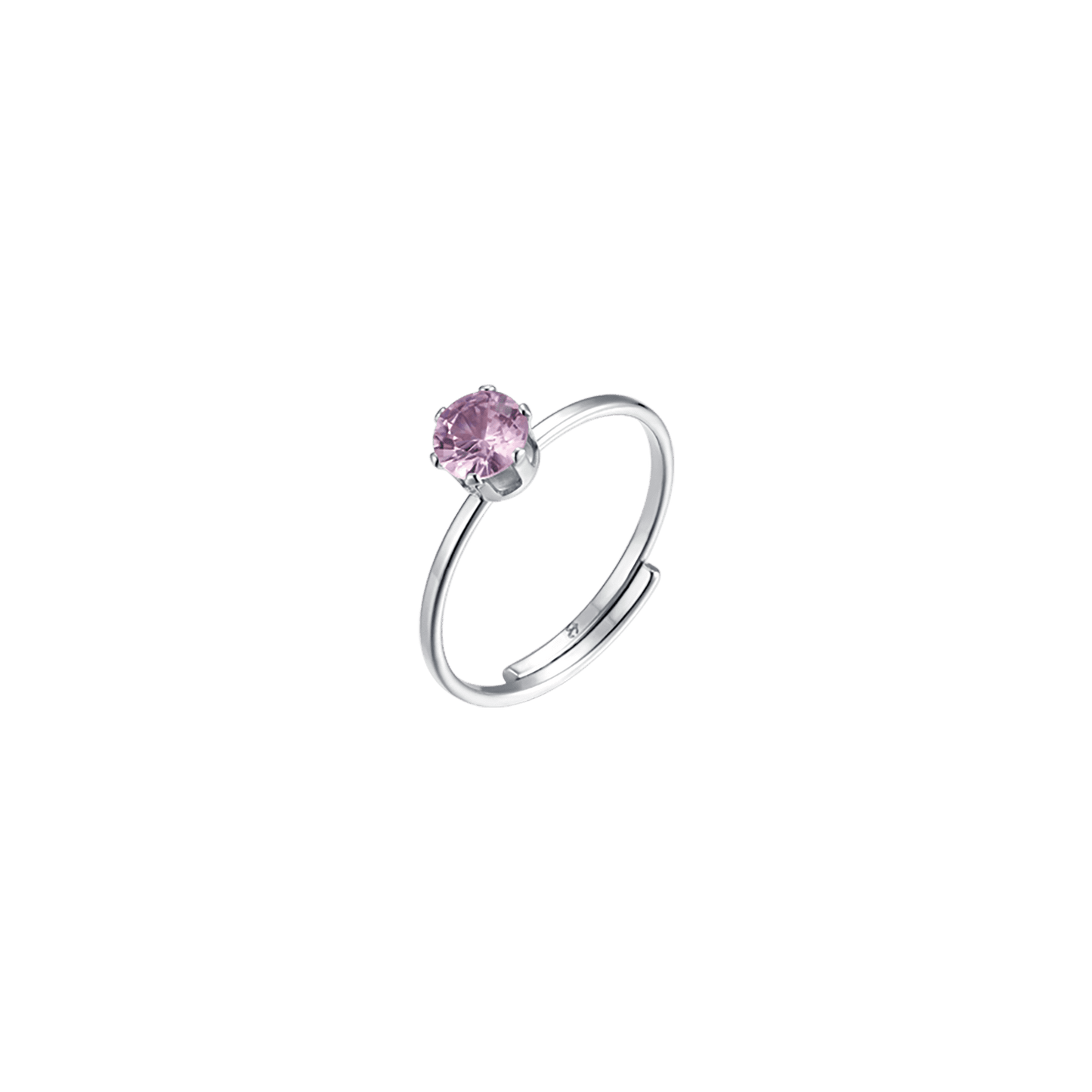 ANILLO SOLITARIO DE MUJER EN ACERO CON CRISTAL ROSA Luca Barra