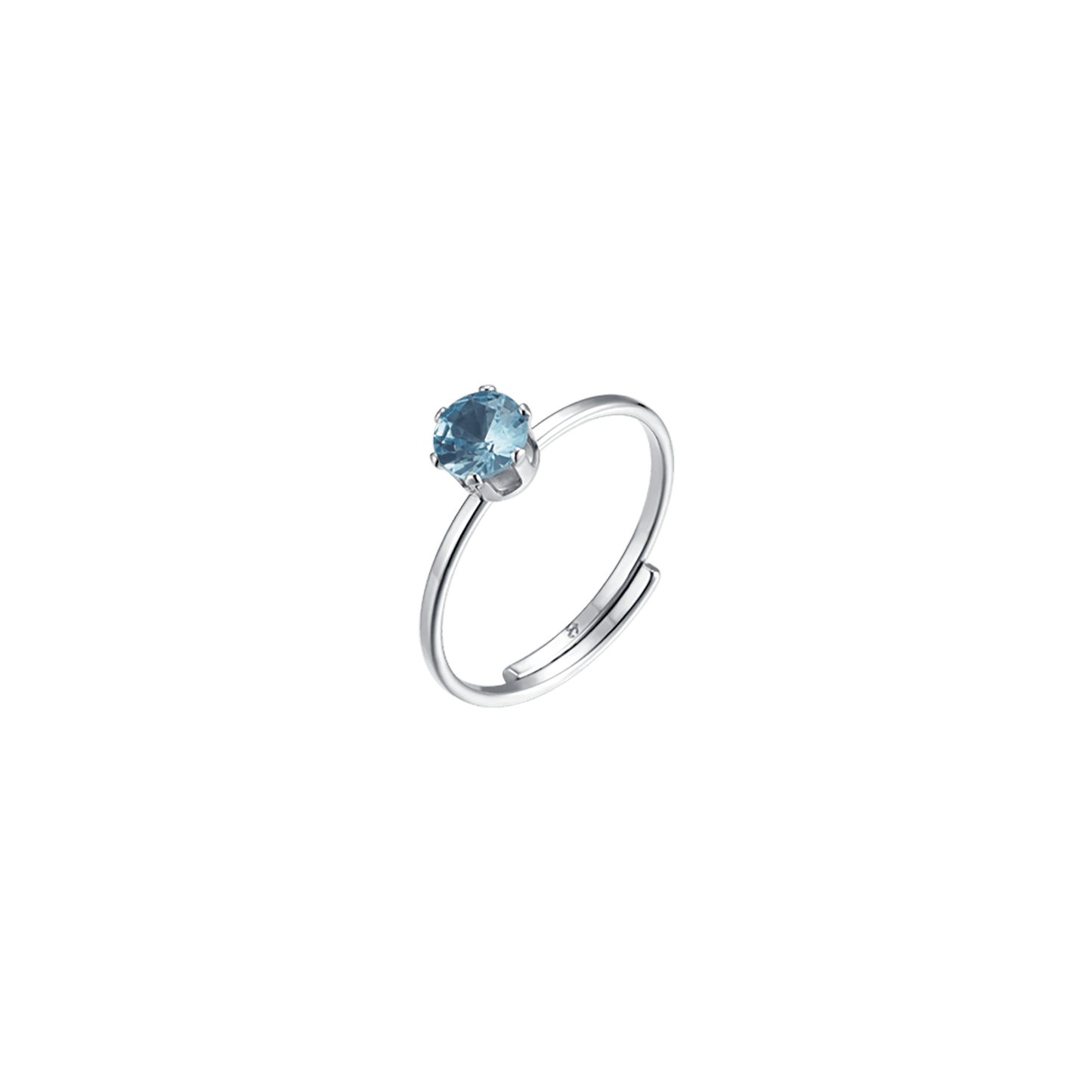 ANILLO SOLITARIO DE MUJER EN ACERO CON CRISTAL AZUL Luca Barra