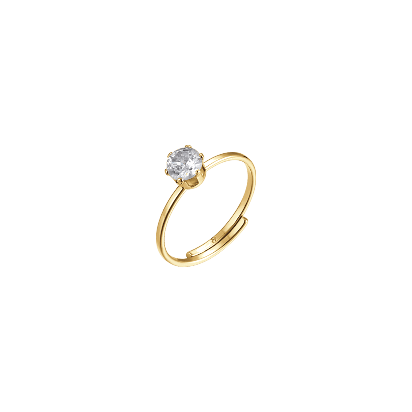 ANILLO SOLITARIO DE ACERO PARA MUJER CON CRISTAL BLANCO