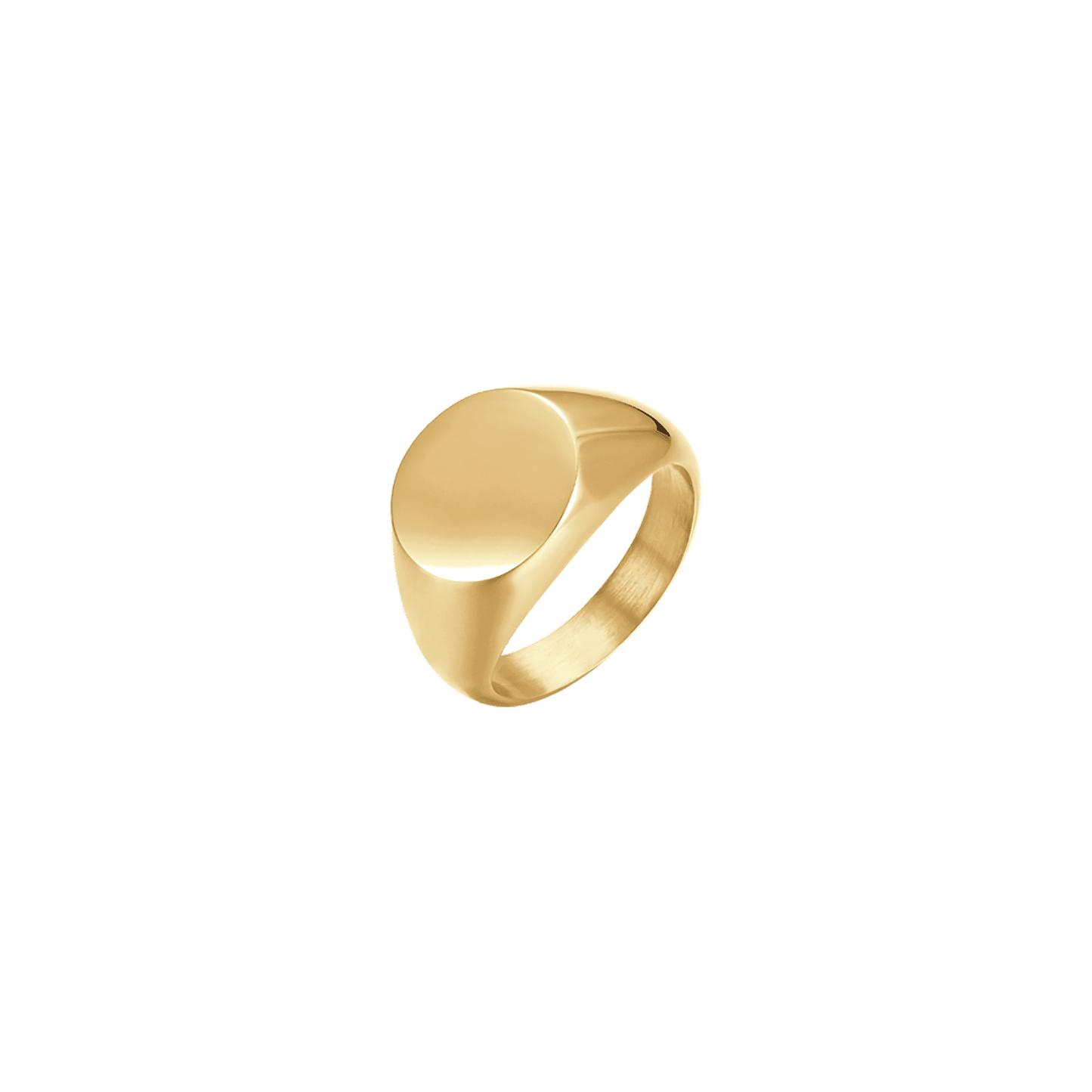 ANILLO DE SELLO DE ACERO DE ORO IP PARA MUJER