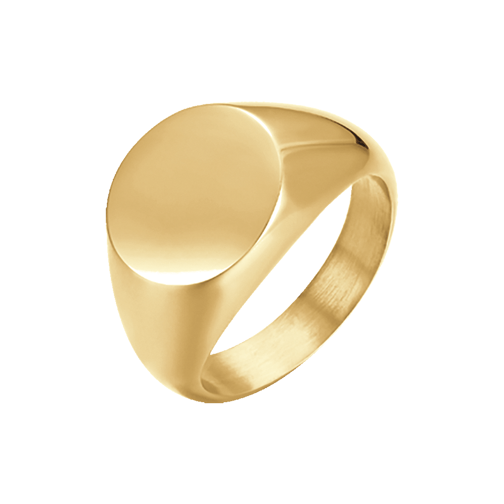 ANILLO DE SELLO DE ACERO DE ORO IP PARA MUJER