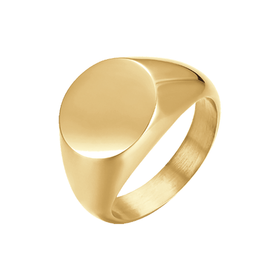 ANILLO DE SELLO DE ACERO DE ORO IP PARA MUJER