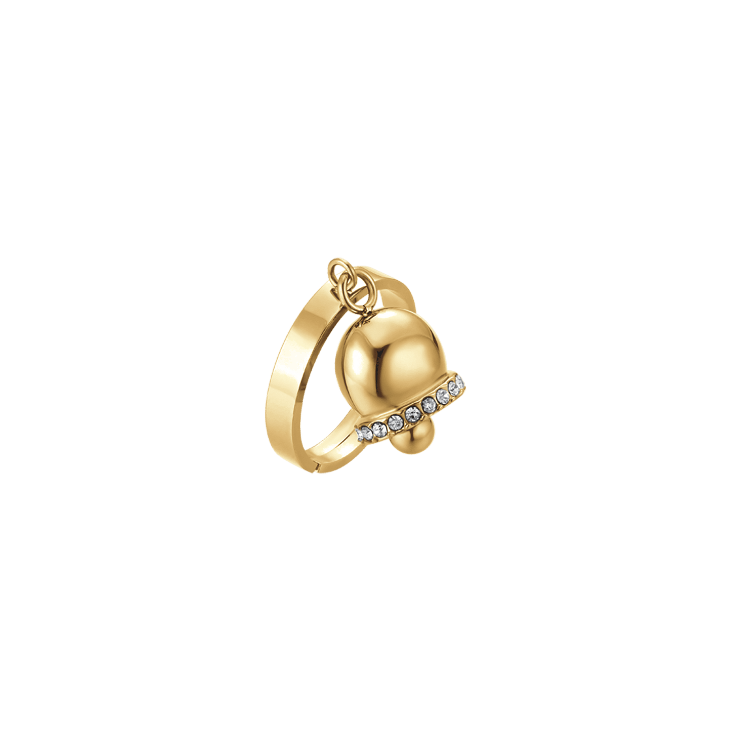 ANILLO DE MUJER EN ACERO ORO IP CON CRISTALES BLANCOS Luca Barra