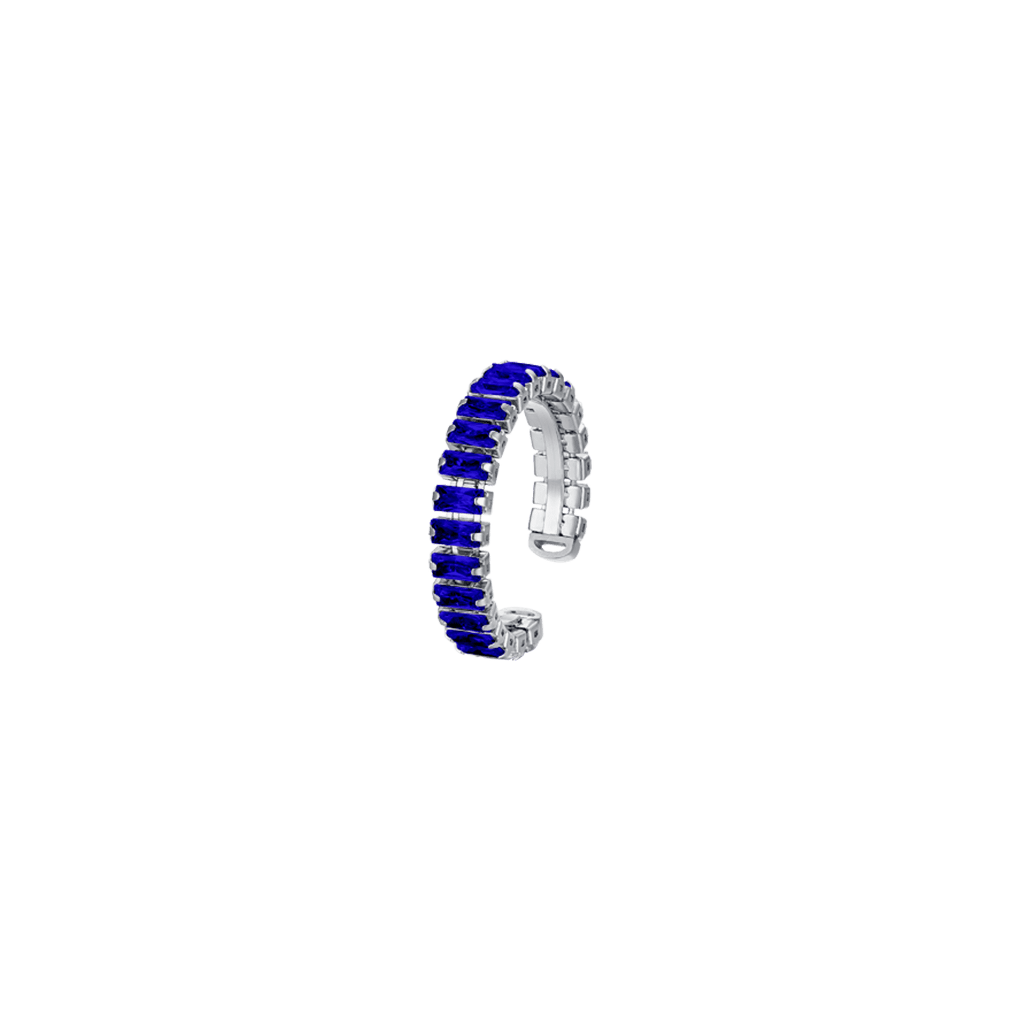 ANILLO AJUSTABLE DE ACERO PARA MUJER CON CRISTALES AZULES