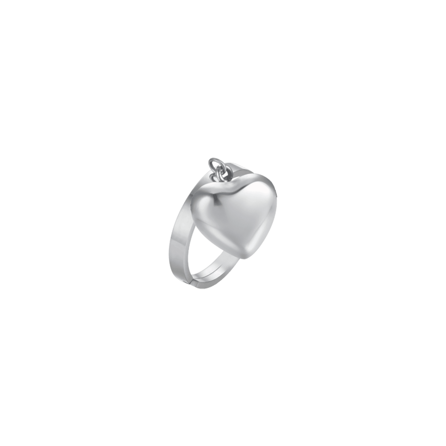 ANILLO DE ACERO PARA MUJER CON CORAZÓN LLENO Luca Barra