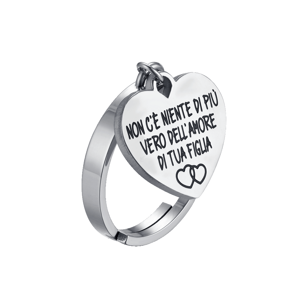 ANILLO DE ACERO DE MUJER NO HAY NADA MÁS VERDADERO QUE EL AMOR DE TU HIJA