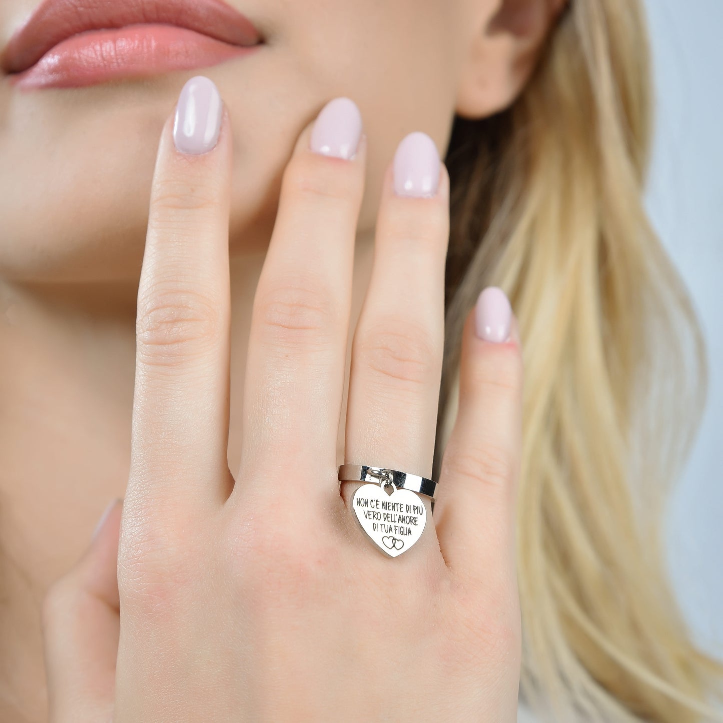 ANILLO DE ACERO DE MUJER NO HAY NADA MÁS VERDADERO QUE EL AMOR DE TU HIJA