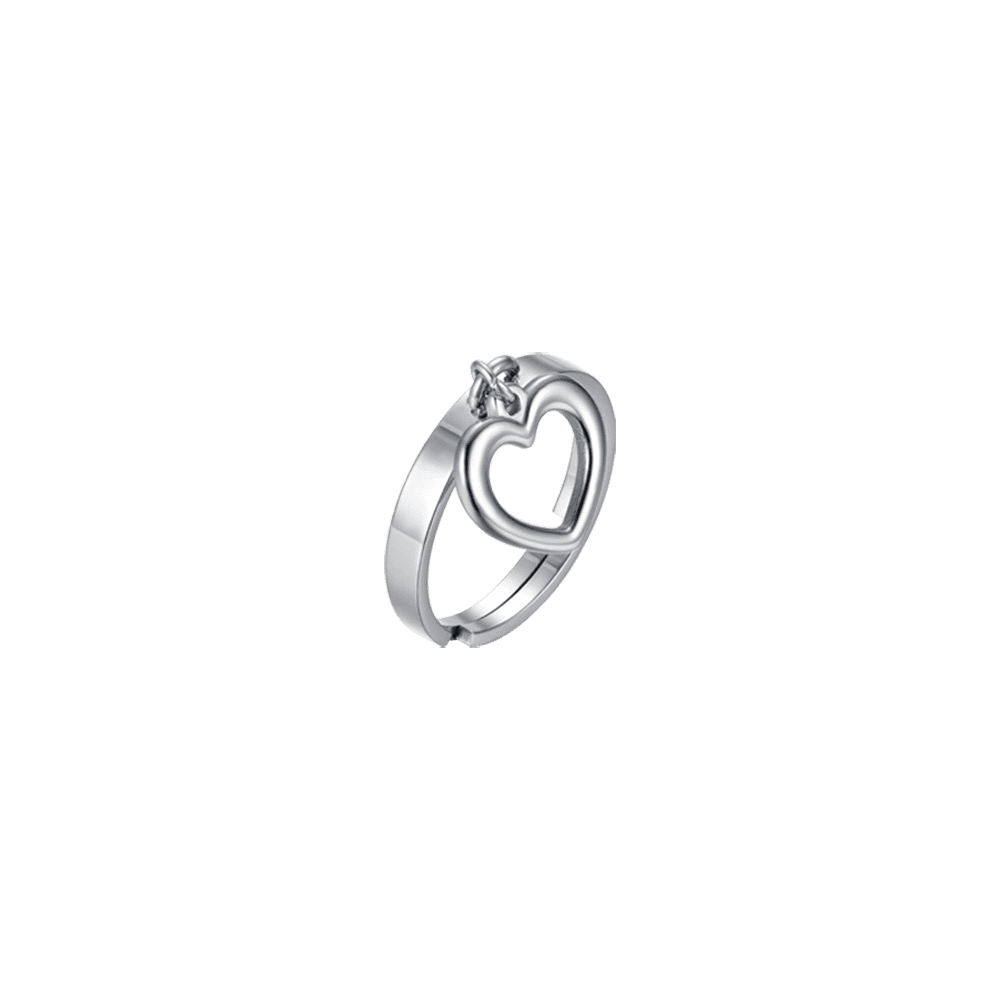 ANILLO DE ACERO PARA MUJER CON CORAZÓN PERFORADO