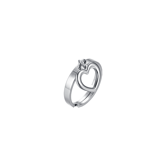 ANILLO DE ACERO PARA MUJER CON CORAZÓN PERFORADO