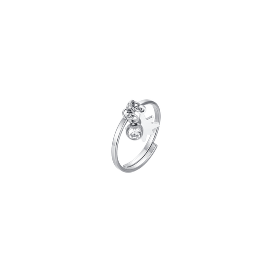MUJER ANILLO DE ACERO CON ESTRELLA SISSI Y CRISTAL