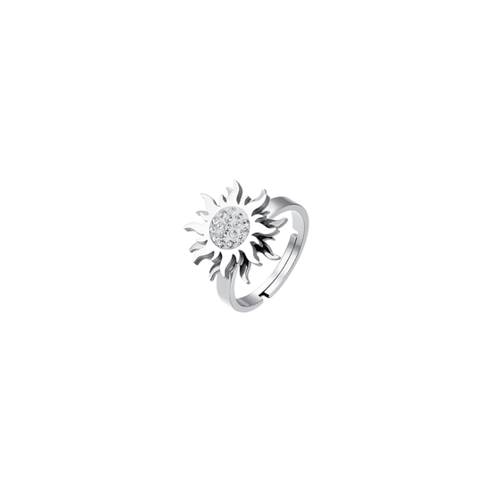 ANILLO GIRATORIO SOL DE ACERO PARA SEÑORA