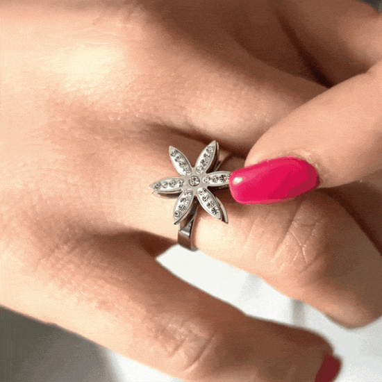 ANILLO GIRATORIO SOL DE ACERO PARA SEÑORA