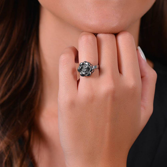 ANELLO DONNA IN ACCIAIO E PERLE BIANCHE CON CUORE