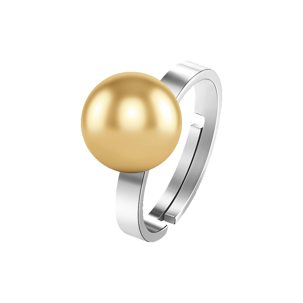 ANELLO DONNA IN ACCIAIO CON SFERA IN ACCIAIO IP GOLD