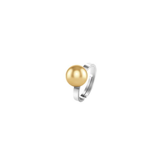 ANELLO DONNA IN ACCIAIO CON SFERA IN ACCIAIO IP GOLD