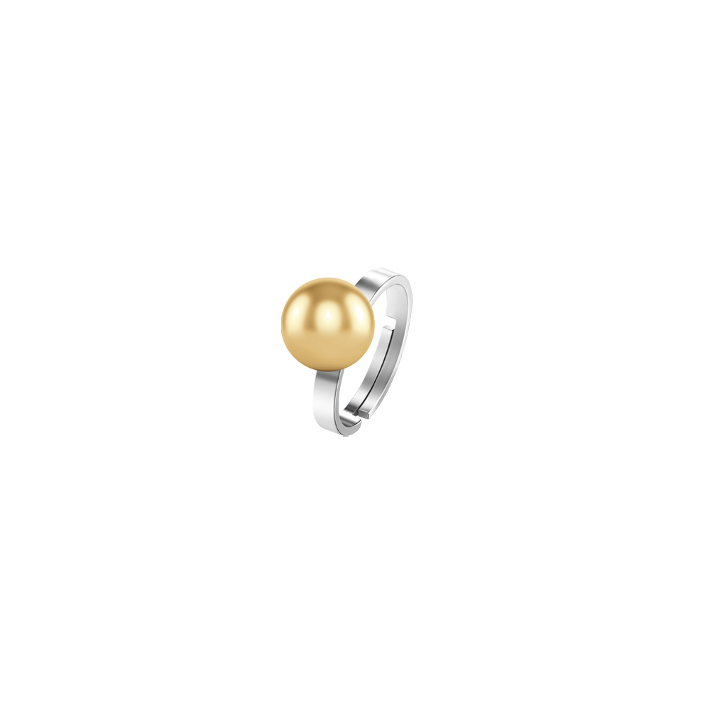 ANELLO DONNA IN ACCIAIO CON SFERA IN ACCIAIO IP GOLD