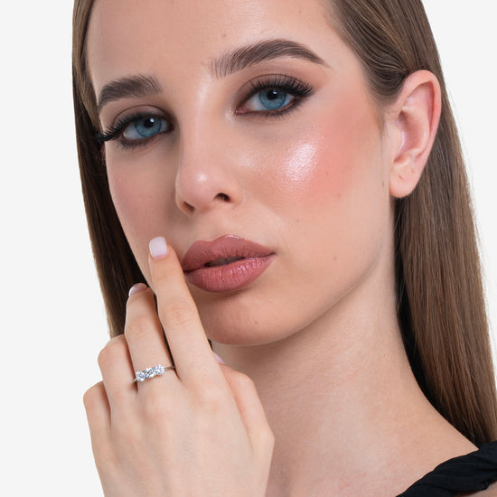 ANELLO DONNA IN ACCIAIO CON  CRISTALLI BIANCHI - TAGLIA 14