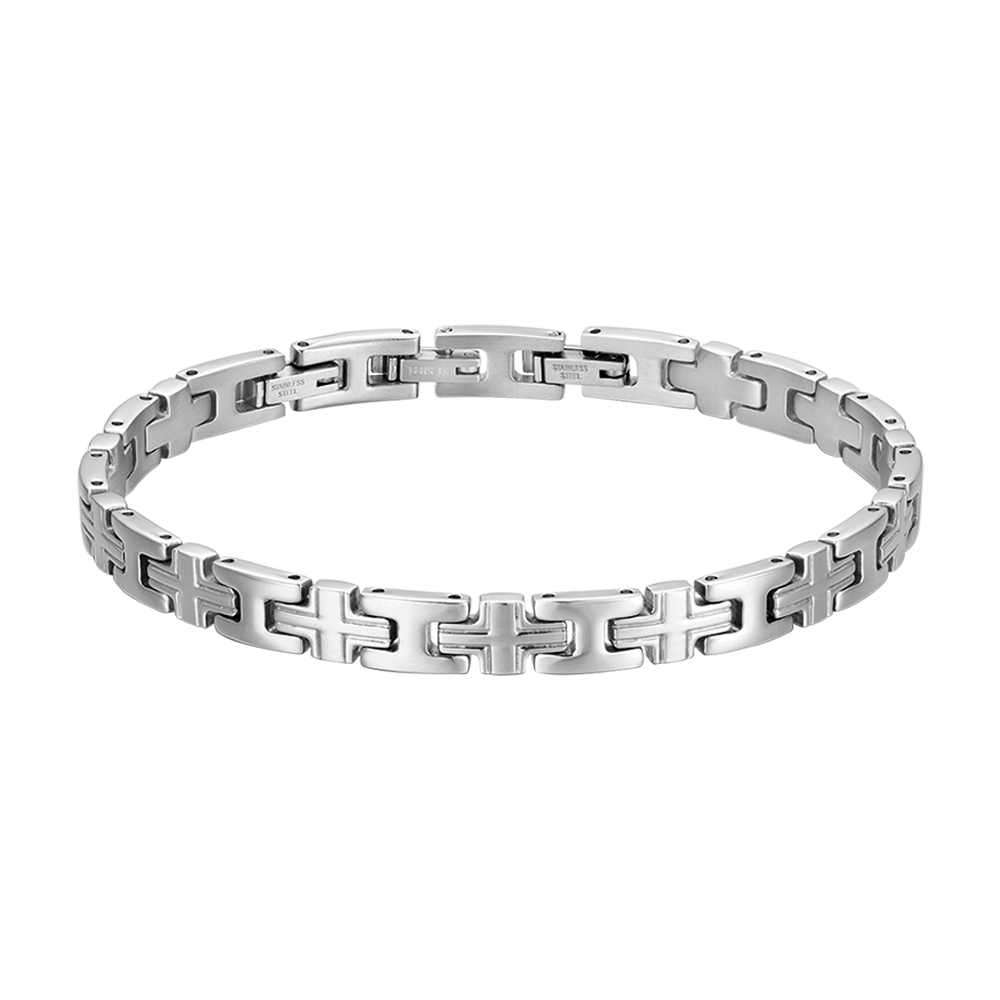 BRAZALETE DE ACERO DE ESLABONES CRUZADOS PARA HOMBRE