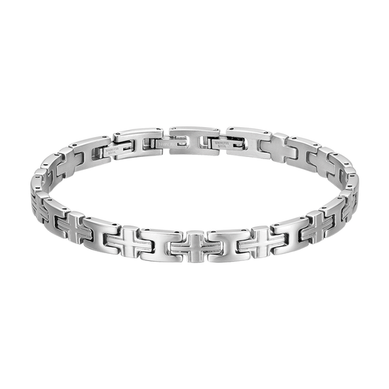 BRAZALETE DE ACERO DE ESLABONES CRUZADOS PARA HOMBRE
