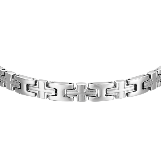 BRAZALETE DE ACERO DE ESLABONES CRUZADOS PARA HOMBRE