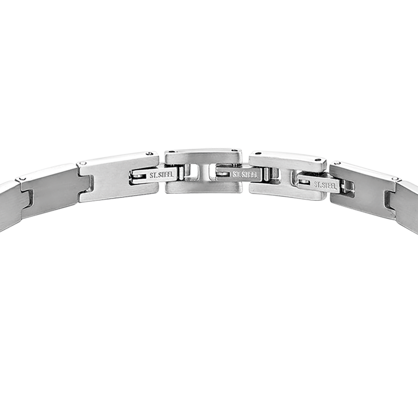 PULSERA DE HOMBRE CON PLACA DE ACERO Y ELEMENTOS NEGROS