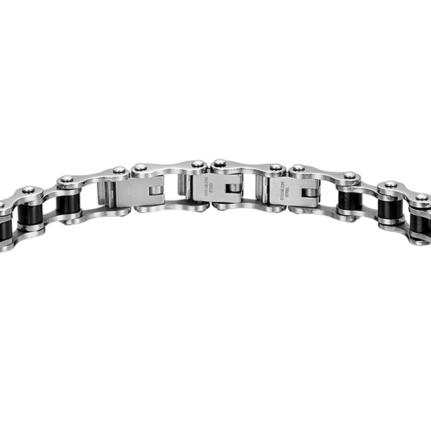 BRACCIALE UOMO IN ACCIAIO CON ELEMENTI IN IP NERO