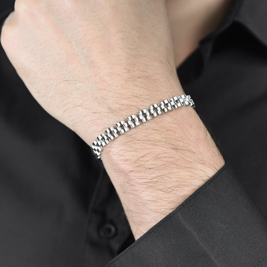 PULSERA DE ACERO PARA HOMBRE CON MOTIVO CENTRAL
