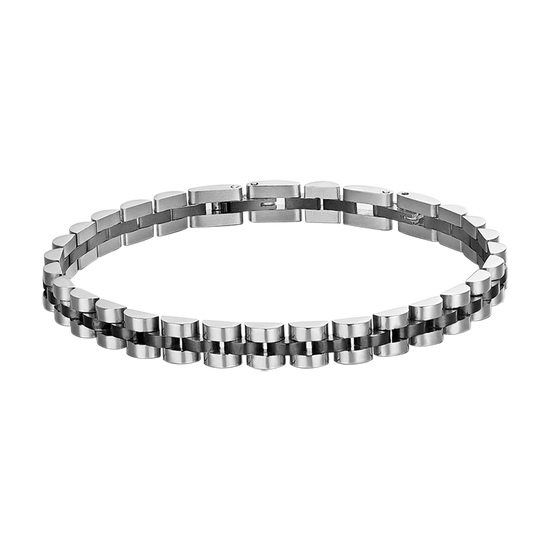 BRAZALETE DE ACERO PARA HOMBRE CON DETALLE IP NEGRO