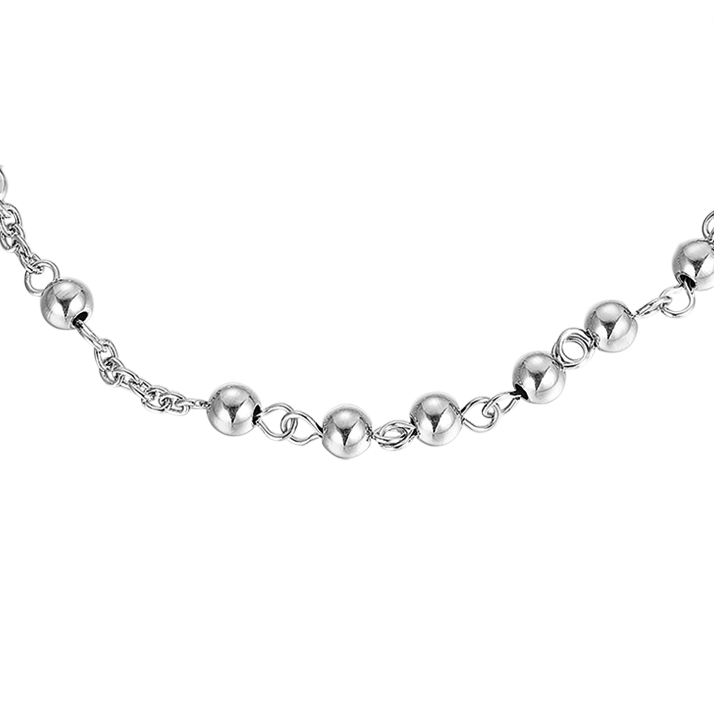 PULSERA ROSARIO DE ACERO PARA HOMBRE CON ESFERAS DE ACERO